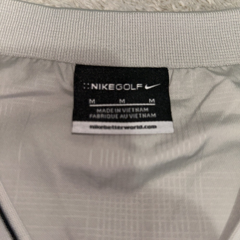 Nike Golf Windbreaker Pullover Size Medium Gray Plaid Short Sleeve Mens Nike - Picture 8 of 12